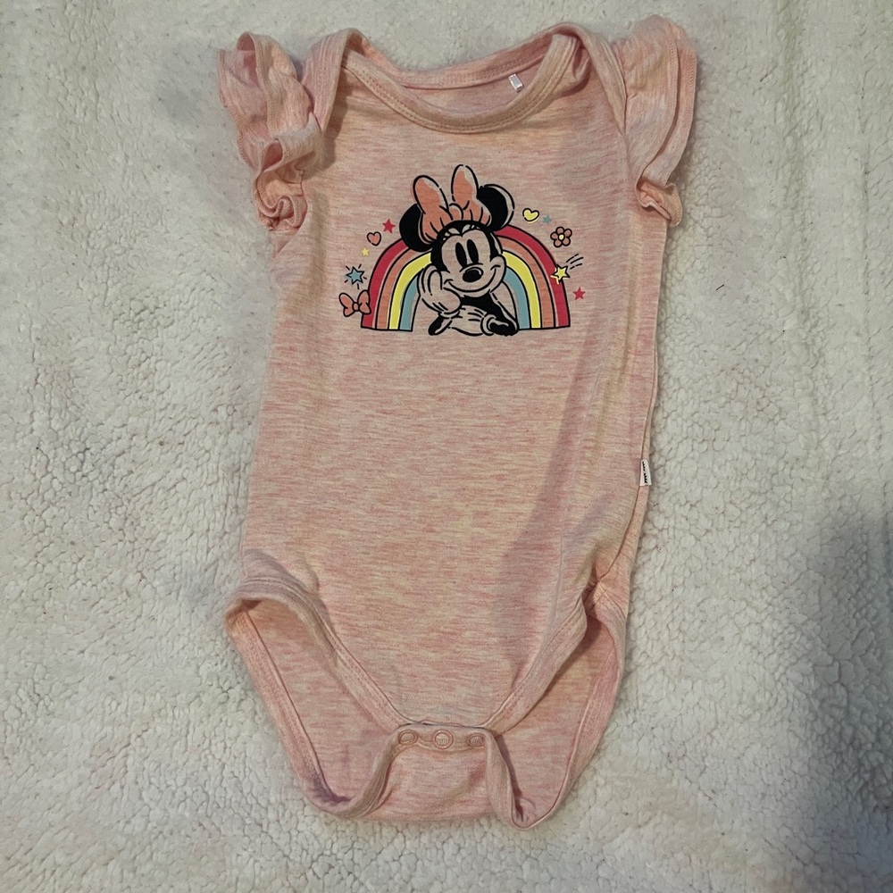 Little Sleepies Pink Minnie Mouse Bodysuit